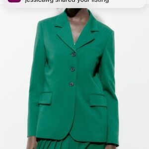 Zara Women's Emerald Green Suit Jacket